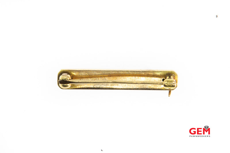 Victorian Era Seed Pearl Solid 14k 585 Yellow Gold Coral Enamel Lapel Pin Brooch