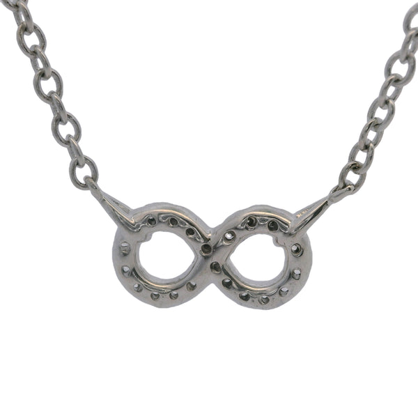 Gabriel & Co 925 Sterling Silver Small White Sapphire Infinity Symbol 18" Pendant Necklace