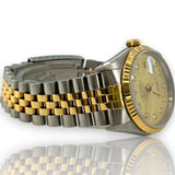 Rolex Datejust 16233 Champagne Diamond Dial 36mm 1991 Steel & Gold Watch