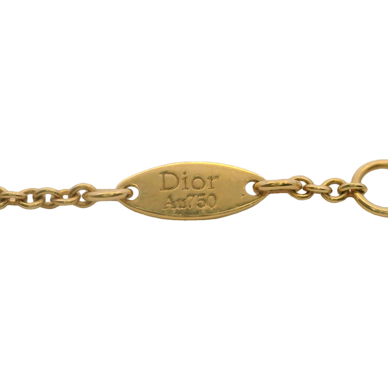 Retired Christian Dior 18kt Yellow Gold Rose des Vents Diamond and Mother of Pearl 7" Bracelet