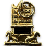 Vintage 1983 Solid 9kt Yellow Gold British Throne from Queen Elizabeth II Coronation in 1953 with Dogs and White Gold Accent Made in London Charm Pendant