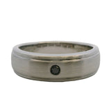Vera Wang Love Solid 14kt White Gold 7mm Band with 0.5ct Flush-Mount Black Diamond Size 10.5