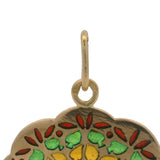 Vintage 18kt Yellow Gold Plique-à-jour Enamel Stained Glass Window Pendant Charm