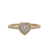 Pandora Solid 14kt Yellow Gold and Cubic Zirconia Elevated Heart Ring Size 9