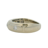 The Leo Retired Men's Solid 14kt White Gold and Diamond Geometric 3-Stone Band Ring Size 10.5