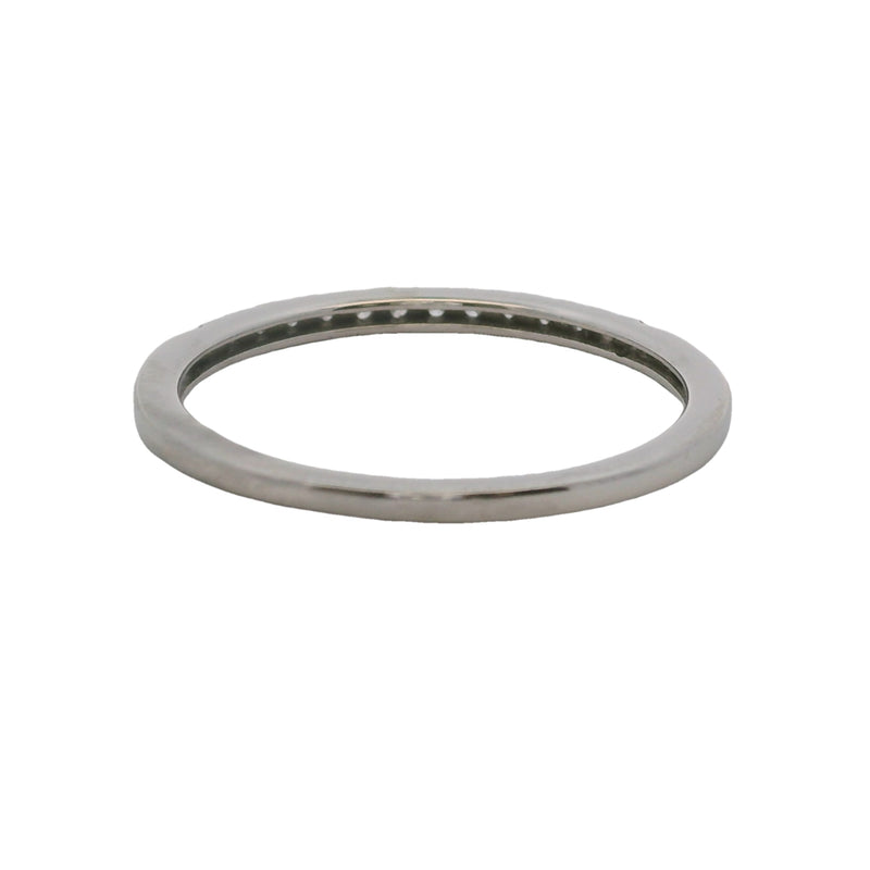 10kt White Gold and Diamond Thin Dainty 1.6mm Stackable Wedding Band Ring Size 7
