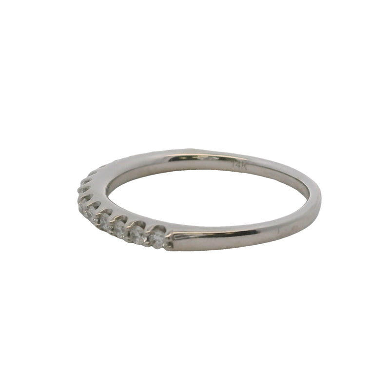 14kt White Gold and Diamond 2.2mm Stackable Half-Eternity Wedding Band Ring