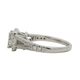 Solid 14kt White Gold Princess Cut Diamond Cluster Halo Engagement Ring Size 5