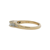 Vintage 14kt Yellow Gold 0.59ctw 3-Stone Round Diamond Ring Princess Cut Size 7