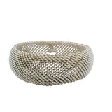 Retired Tiffany & Co 925 Sterling Silver Mesh Somerset 21mm Bangle Bracelet 8"