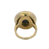 Vintage Denise Roberge Solid 18kt Yellow Gold and Cabochon Star Ruby Circle Cocktail Ring Size 6.25