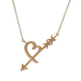 Tiffany & Co Solid 18kt Rose Gold Paloma Picasso Graffiti Heart and Arrow Pendant 18" Necklace