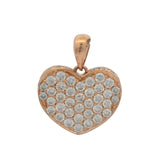 Solid 18kt Rose Gold and Diamond Cluster Pave Heart Dangle Charm