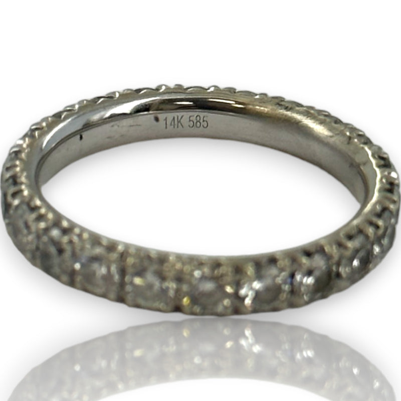 Round Brilliant Diamond 3mm Eternity Band Size 7 14kt Solid White Gold 1.92ctw Ring