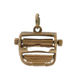 Vintage Solid 14kt Yellow Gold Typewriter Movable Dangle Charm