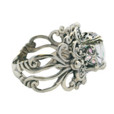 Sarda 925 Sterling Silver Mystic Topaz Spiral Openwork Statement Ring Size 9.5