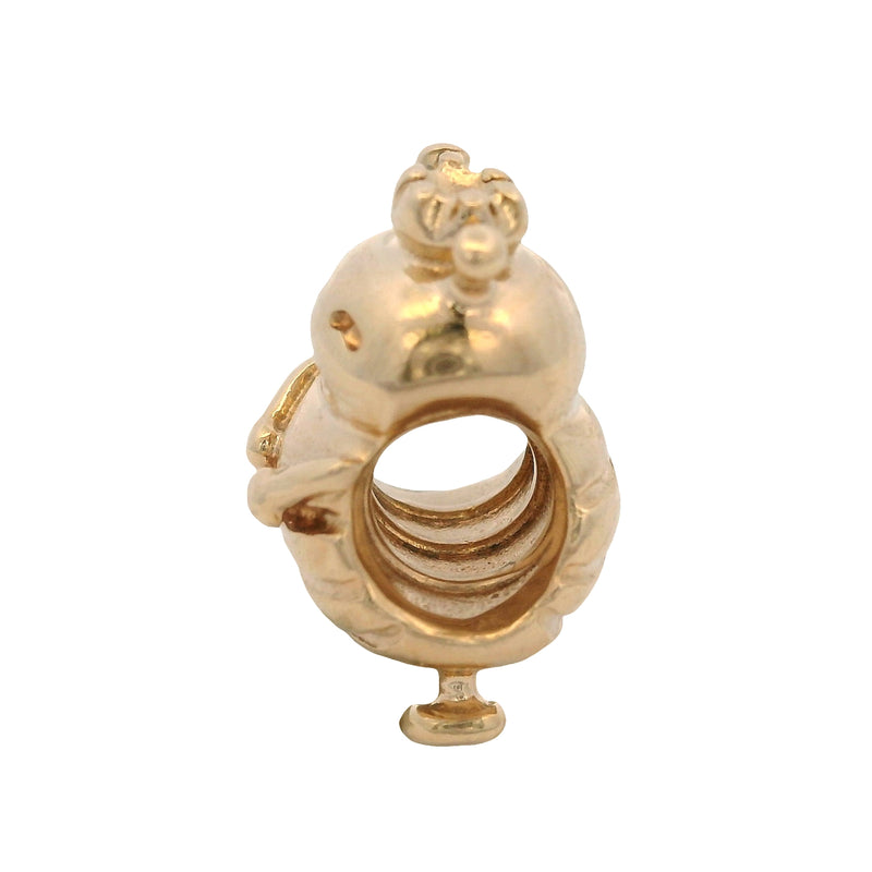 Pandora Retired Solid 14kt Yellow Gold Queen Bee Slider Bead Charm