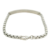 Tiffany & Co 925 Sterling Silver Venetian Link Brushed Metal ID Bracelet 8.5"
