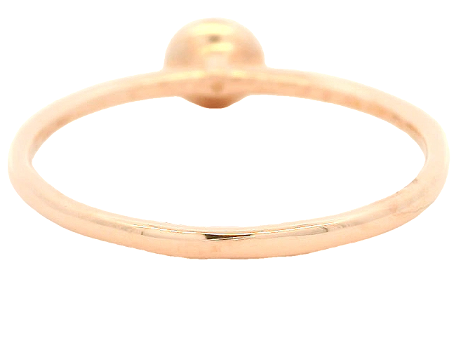 Anillo de compromiso con solitario de diamantes engastados en bisel, oro rosa de 14 kt, apilable
