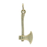 Solid 14kt Yellow Gold 3D Detailed 17mm Long Axe Charm Pendant