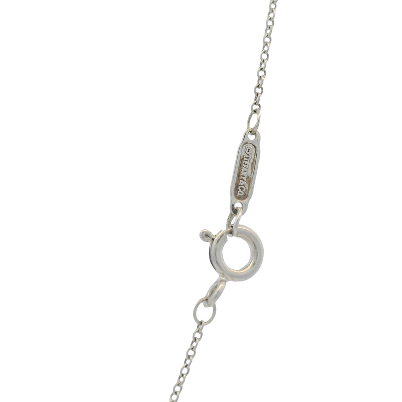 Retired Authentic Tiffany & Co Solid 925 Sterling Silver Mini Peace Sign 16.5" Necklace