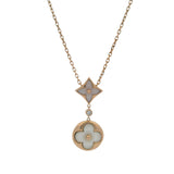 Louis Vuitton Solid 18kt Rose Gold MOP and Diamond Star Color Blossom Drop Necklace 18"