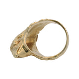 Vintage Solid 14kt Yellow Gold Eagle Head Animal Bird Large Ring Size 8.5