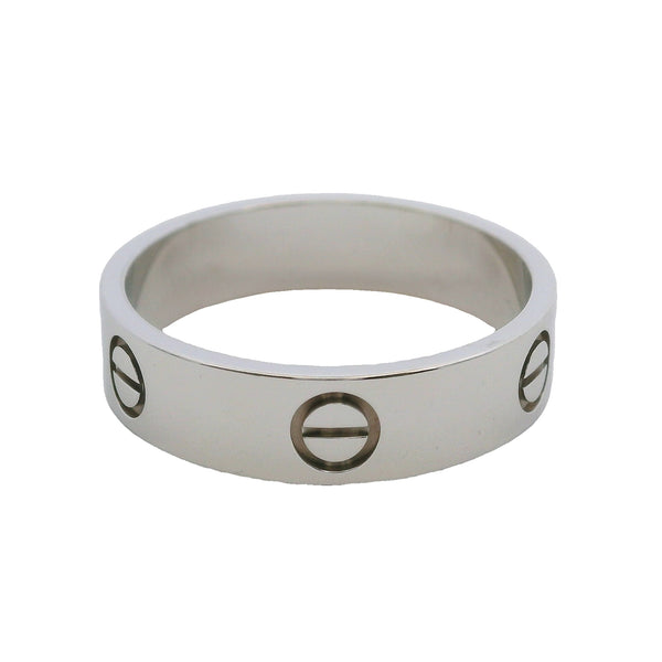 Cartier Solid 18kt White Gold Classic 5.5mm Love Ring Size 10.5 63
