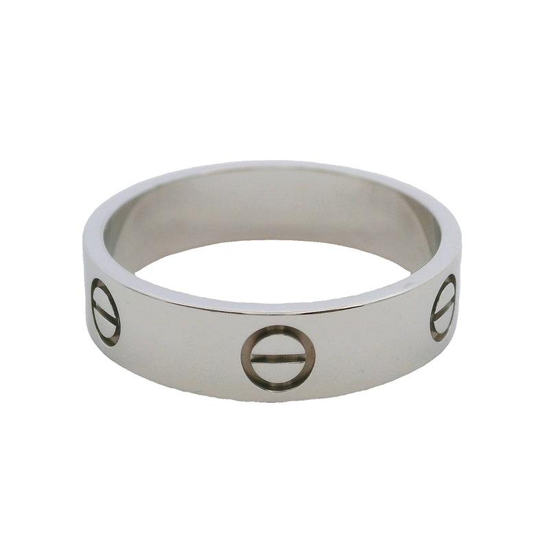 Cartier Solid 18kt White Gold Classic 5.5mm Love Ring Size 10.5 63