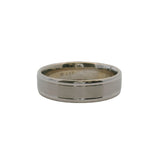 Blue Nile Solid 14kt White Gold 6mm Satin Finish Matte Brushed Outlined Band Ring Size 11