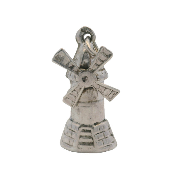 Vintage 925 Sterling Silver Moving Detailed Windmill Bracelet Charm