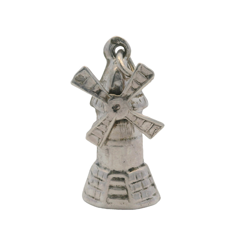 Vintage 925 Sterling Silver Moving Detailed Windmill Bracelet Charm