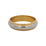 Vintage 1980s Tiffany Style Platinum and 18kt Yellow Gold 6mm Band Ring Size 10