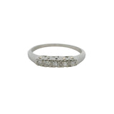 Vintage 1950s Polishook & Son 14kt White Gold and Diamond 3mm Wedding Band Ring Size 6.25