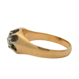 Antique Georgian Silver-Backed Rough Diamond in Victorian 18kt Yellow Gold Belcher Setting Ring Size 10