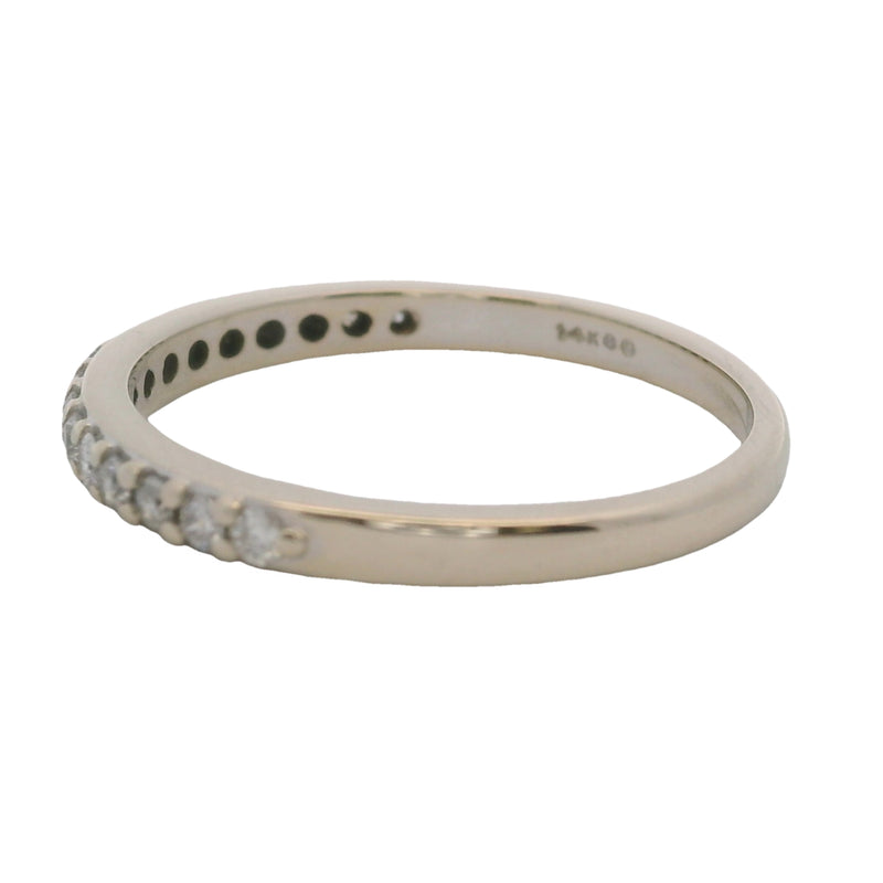 14kt White Gold and 0.24ctw Diamond 2.3mm Wedding Stackable Band Ring Size 6.75