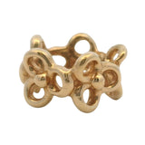 Pandora Solid 14kt Yellow Gold Floral Trinity Flower Spacer Charm