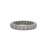 Solid 14kt White Gold and 1.61ctw Diamond 3.5mm Wide Channel-Set Eternity Stackable Band Size 5.75