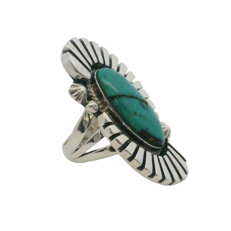 Running Bear 925 Sterling Silver and Turquoise Native American Ring Made in New Mexico