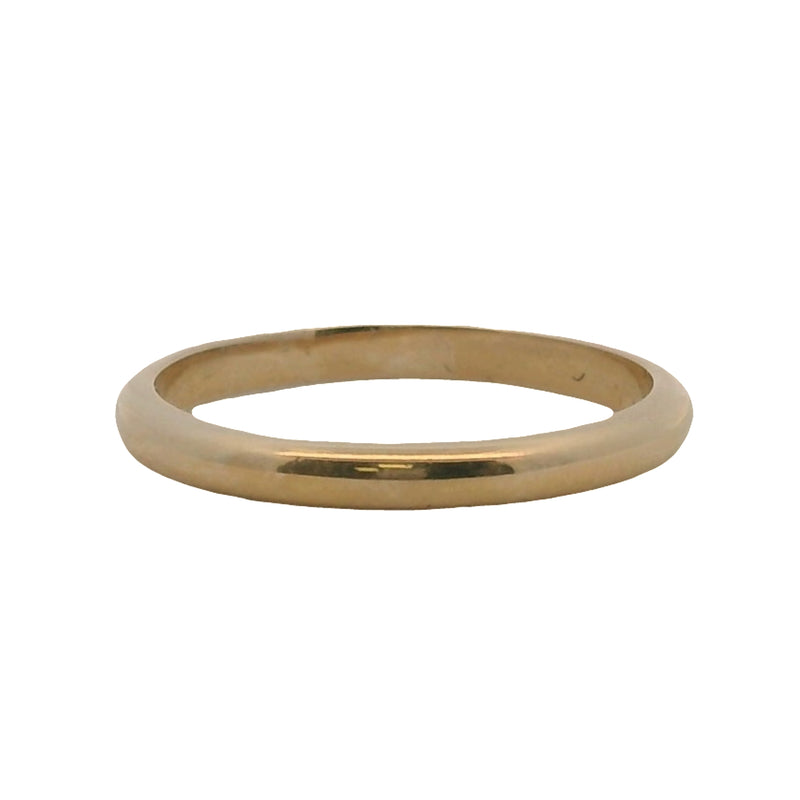 Vintage Solid 14kt Yellow Gold Simple Dainty Stackable Wedding Band Ring Size 6.25