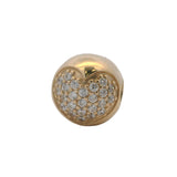 Retired Pandora Solid 14kt Yellow Gold and CZ Cubic Zirconia Pave Heart Clip Charm