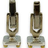 Vintage Solid 925 Sterling Silver Toggle-Back Gold Tone Screw Cufflinks Made in Mexico