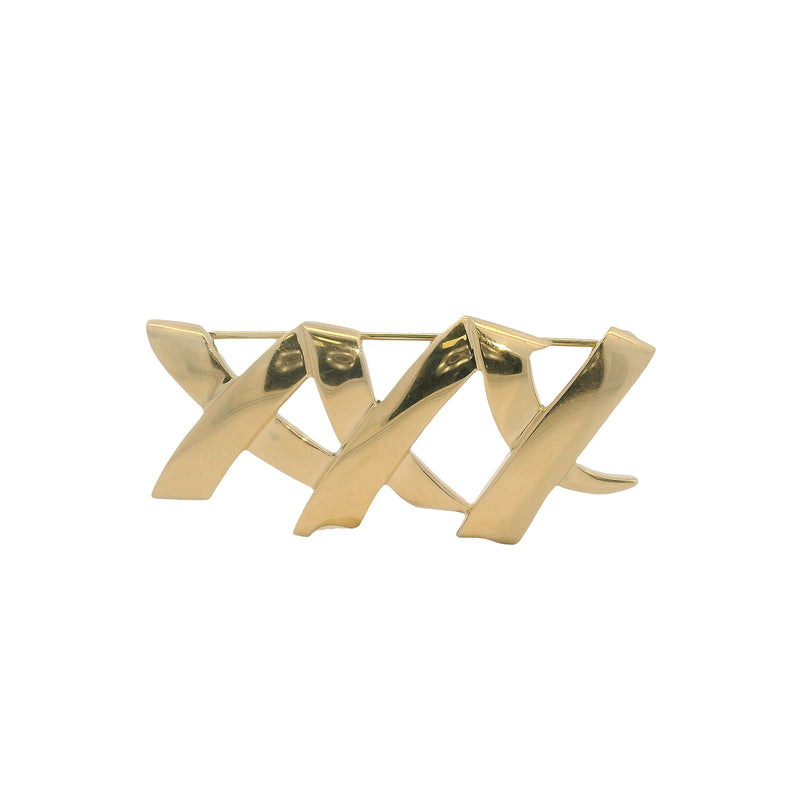 Vintage 1983 Tiffany & Co Paloma Picasso Solid 18kt Yellow Gold XXX Pin Brooch