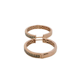 LeVian 14kt Rose Gold and Brown Diamonds Milgrain 1" Diameter Hoop Earrings