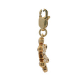 Solid Gold 14kt Yellow Gold and Diamond Winter Snowflake Clip On Charm