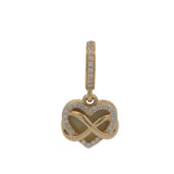 Pandora Solid 14kt Yellow Gold CZ and Enamel Infinity Heart Family Dangle Charm