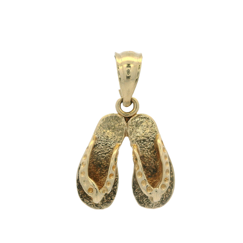 Vintage Solid 10kt Yellow Gold Vacation Flip Flops Charm