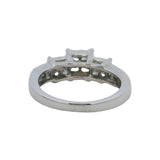 950 Platinum and 1ctw Princess Cut Diamond Cluster Tiered Engagement Ring Sz 5.5