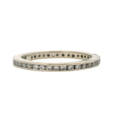 Antique 1920s Diamond and Solid 14kt White Gold Eternity Thin Band Ring Size 4.25