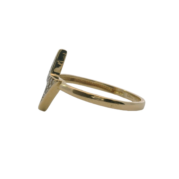 E&Co Solid 14kt Yellow Gold and CZ Lightning Bolt Ring Size 6.5